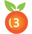 peach with number 3