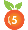 peach with number 5