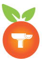 Peach icon with a gutter icon inside